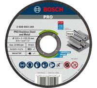 Bosch 2 608 603 169 - Disco de corte recto Standard for Inox - Rapido - WA 60 T BF, 115 mm, 22,23 mm, 1,0 mm (pack de 1)