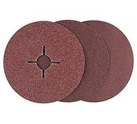 Bosch 2 609 256 254 - Juego de discos lijadores de fibra de 12 piezas para amoladora angular, corindón