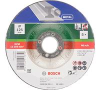 Bosch Disco de tronzar 2609256333 – Juego de 5 discos acodado, 125 mm, centro hundido para metal