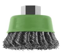 Bosch 2 609 256 504 - Cepillo de vaso para amoladoras angulares y rectas, alambre trenzado, inoxidable, 75 mm