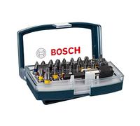 Bosch 2607017359 - Juego de puntas de destornillador con clip para cinturón (32 unidades), color plateado