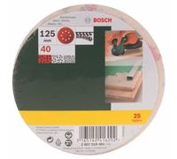 Bosch 2607019491 - Paquete de 25 lijas para lijadoras excéntricas(diámetro de 125 mm, grano 40)