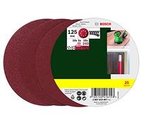 Bosch 2607019497 - Paquete de 25 lijas para lijadoras excéntricas (diámetro de 125 mm, grano 80, 120, 240)