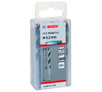Bosch Professional 10 brocas helicoidales HSS PointTeQ (para metal, 4,2 x 43 x 75 mm, accesorio de taladro), Diámetro 4.2 mm