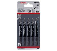 Bosch Professional Hojas de sierra de calar T 144 D Speed para madera blanda, corte recto, 5 uds