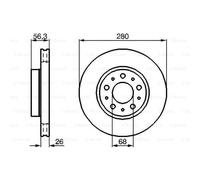BOSCH 2X Disco De Freno Delante 280 Ventilado Internamente Para Volvo 940 II
