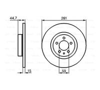 BOSCH 2X Disco De Freno Delante 281 Completo Para Alfa Romeo 156 Sportwagon 932