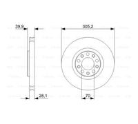 BOSCH 2X Disco De Freno Delante 305 Ventilado Para Alfa Romeo 159 Sportwagon