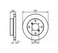 BOSCH 2X Disco De Freno Delantero 231 Ventilado Internamente Para Suzuki Swift