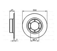 BOSCH 2x Disco de Freno Delantero 244 Completo para Citroën 2 Cv Dyane