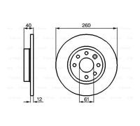 BOSCH 2x Disco de Freno Delantero 260 Completo para Volvo 480 E 440 K 445 464
