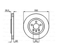 Juego de 2 Discos de Freno Bosch BD465 - Discos Ventilados, Alto Contenido en Carbono, 280 mm - Eje Delantero - ECE-R90 - Refrigeración Mejorada, Menor Fatiga, Anticorrosión - 1 Juego de 2 Discos