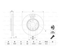 1X Disco de freno para BOSCH 986 479 C62 para DACIA DUSTER (HS_) 1.2 2013-2018
