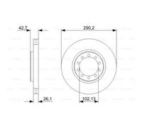 BOSCH 2x Disco de Freno Delantero 290 Ventilado para Renault Camiones Mascott