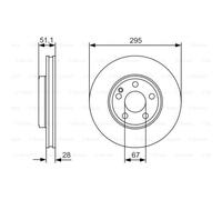 BOSCH 2x Disco de Freno Delantero 295 Ventilado para Mercedes-Benz W246