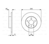 BOSCH 2X Disco De Freno Trasero 2405 Completo Para Alfa Romeo Spider 916S 916
