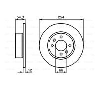 BOSCH 2X Disco De Freno Trasero 254 Completo Para Renault Espace II J/S63_ J11_