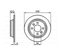 BOSCH 2X Disco De Freno Trasero 258 Completo Para Saab 900 I Cabriolet AC4 AM4
