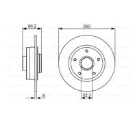 BOSCH 2X Disco De Freno Trasero 2598 Completo Para Renault Megane III Grandtour