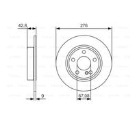 BOSCH 2X Disco De Freno Trasero 276 Completo Para Mercedes-Benz Clase B W246
