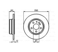 BOSCH 2X Disco De Freno Trasero 290 Para Mercedes-Benz Clase S W140