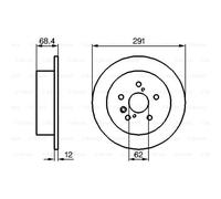 BOSCH 2X Disco De Freno Trasero 291 Completo Para Toyota Previa _R3_ Avensis