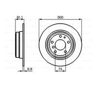 BOSCH 2X Disco De Freno Trasero 300 Completo Para BMW Serie 5 E34 0 986 478 321