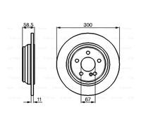 BOSCH 2X Disco De Freno Trasero 300 Completo Para Mercedes-Benz Clase S W220
