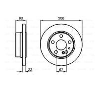 BOSCH 2X Disco De Freno Trasero 300 Ventilado Internamente Para Mercedes-Benz