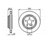 BOSCH 2X Disco De Freno Trasero Ø300Mm Ventilado Para Mercedes S-Clase W220 C215