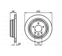 BOSCH 2X Disco De Freno Trasero 305 Ventilado Interior Ventilado Para Jaguar XK8