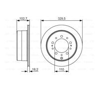 BOSCH 2X Disco De Freno Trasero 3295 Ventilado Para Toyota Land Cruiser 100
