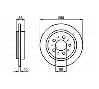 BOSCH 2x Disco Freno Trasero 265 Completo para Volvo 940 II Kombi 945 960 965