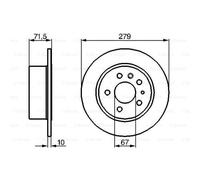 BOSCH 2x Disco Freno Trasero 279 Completo para Mercedes-Benz Sl R107 Saloon