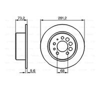 BOSCH 2x Disco Freno Trasero 281 Completo para Volvo 940 II Kombi 945 960 965