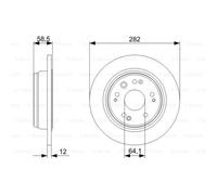BOSCH 2x Disco Freno Trasero 282 Completo para Honda Fr-V Ser Corriente Rn