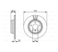 BOSCH 2x Disco Freno Trasero Ø330mm Ventilado para BMW 3er Touring 3 F31 F36 F30