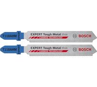 Bosch 2x Hoja de sierra de calar EXPERT Stainless Steel T118AHM (para Láminas de acero inoxidable, Láminas de acero inoxidable, Longitud 83 mm, Professional Accesorios Sierra de calar)