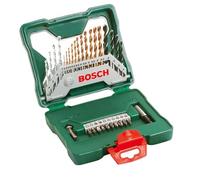 Bosch 30 uds. Set de puntas de atornillar y brocas de titanio X-Line (para madera, mampostería y metal, accesorios para taladro y destornillador)