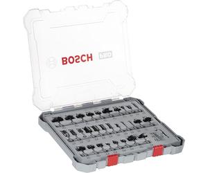 Bosch 30x Set mixto de brocas fresadoras PRO, 30 unidades | para Madera blanda, Madera dura, Ø 4-35 mm, Professional Accesorios Fresadoras de inmersión, Fresadora para recorte