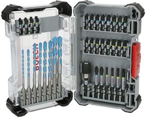 Bosch 35x Set PRO Impact Mixed, 35 uds. | para Hormigón, Baldosas de cerámica blanda, 200 x 107 mm, Accesorios Atornillador, Taladro/atornilladores perforadores
