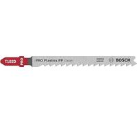 Bosch 3x Hoja de sierra de calar PRO Plastics PP clean T102D | para Plásticos, Plásticos, Longitud 100 mm, Professional Accesorios Sierra de calar