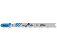 Bosch 3x Hojas de sierra de calar T 118 A Basic for Metal | para Láminas de acero, Láminas de acero, Longitud 92 mm, Professional Accesorios Sierra de calar