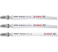 Bosch 3x Set de hojas de sierra de calar EXPERT Hardwood 2-side clean | para Tableros recubiertos de plástico, Encimera de cocina, Longitud 117 mm, Professional Accesorios Sierra de calar