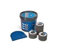 Bosch 40 discos abrasivos X551 Expert for Metal + Beanie Set (para metal, acero, hierro fundido, diámetro de 125 mm, grano 40/60/80, M14, accesorios profesionales para amoladora angular)