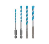 Bosch 4x Set de brocas EXPERT HEX-9 Multi Construction | para Hormigón, Baldosas de cerámica blanda, Ø 4,00, 5,00, 6,00, 8,00 mm, Professional Accesorios Taladro