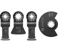 Bosch 4x Set de cuchillas para pavimentos y revestimientos, 4 unidades (para Metales no ferrosos, Cola, 134 x 104 mm, Professional Accesorios Multiherramienta)