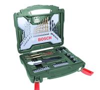 Bosch 50 uds. Set de brocas y puntas de atornillar X-Line de titanio (para madera, mampostería y metal, incluye cutter y brocas fresadoras planas, accesorios para taladro y destornillador)