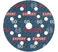 Bosch Disco de lija EXPERT O780 125 mm Grano 60 para madera dura y lijadora excéntrica – 50 unidades