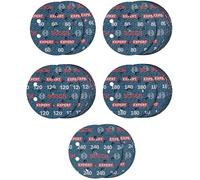 Bosch 55x Set de 55 discos de lija para láminas EXPERT O780, 125 mm (para Madera dura, Pintura sobre madera, Ø 125 mm, Grano 60/80/120/180/240, Professional Accesorios Lijadora excéntrica)